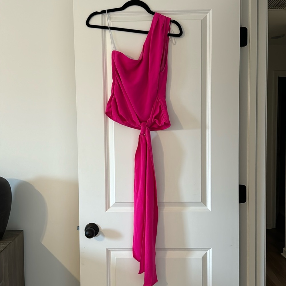 Fuchsia One Shoulder Top